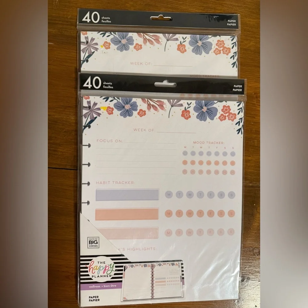 The Happy Planner Wellness Paper 2 packs of 40 sheets